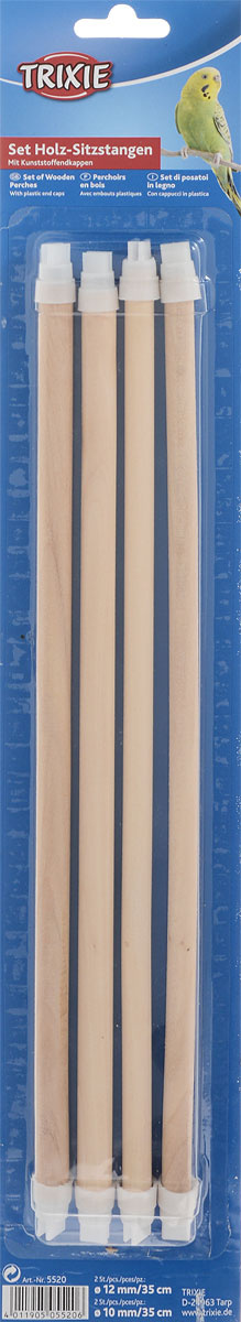 жердочки деревянные для клетки "trixie" (35 см , 4 шт)