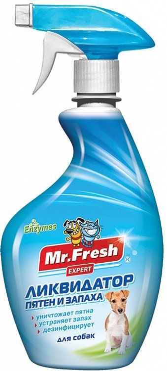 спрей-ликвидатор пятен и запаха для собак "mr. fresh expert 3в1"