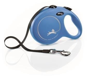 рулетка для животных "flexi new classic l" (флекси) 8 м до 50 кг (лента) синяя