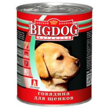 консервы для щенков "big dog" (биг дог) с говядиной тм зоогурман