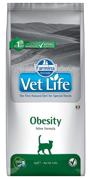 сухой диетический корм для кошек с избыточным весом "farmina vet life obesity" (фармина обесити) с курицей