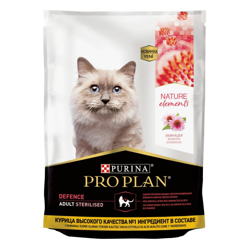 сухой корм для стерилизованных кошек, защита организма "pro plan natur el" (проплан)  с курицей
