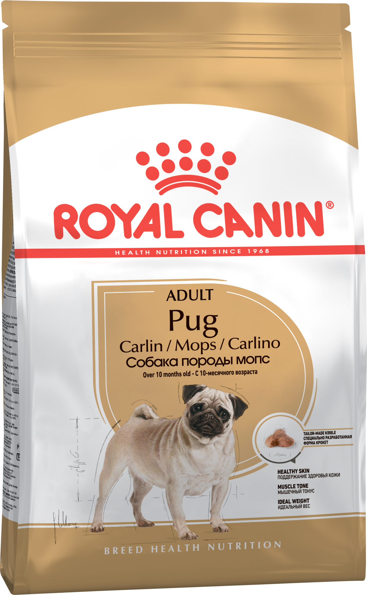 сухой корм royal canin pug adult для взрослых собак породы мопс