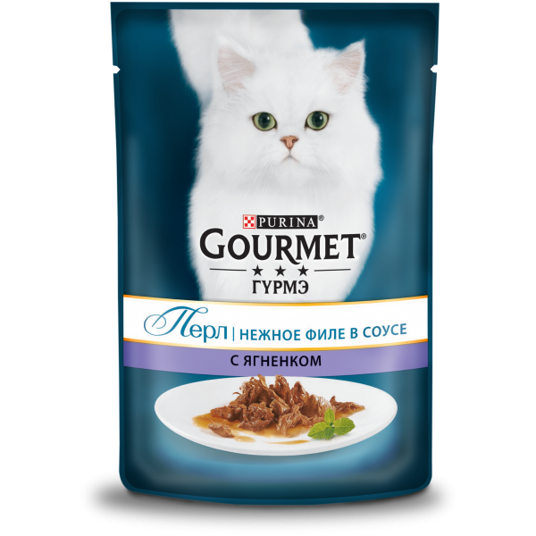 паучи для кошек "gourmet perle" (гурмэ) с ягнёнком в соусе