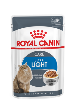паучи для взрослых кошек для профилактики лишнего веса "royal canin ultra light" (роял канин) мелкие кусочки в соусе