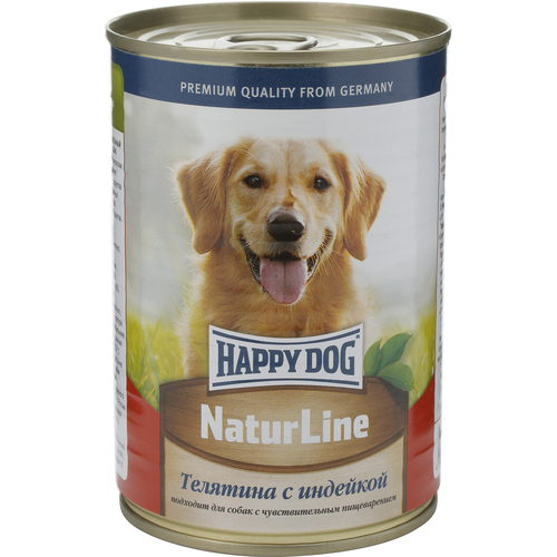 консервы для собак "happy dog" (хэппи дог) с телятиной и индейкой