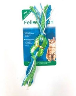 feline clean игрушка для кошек dental колечко прорезыватель с лентами, резина