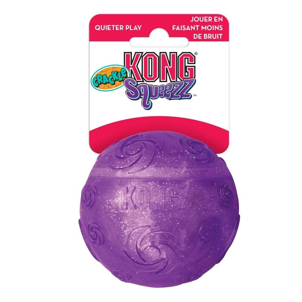 игрушка для собак "kong squezz crackle" хрустящий мячик большой 7 см