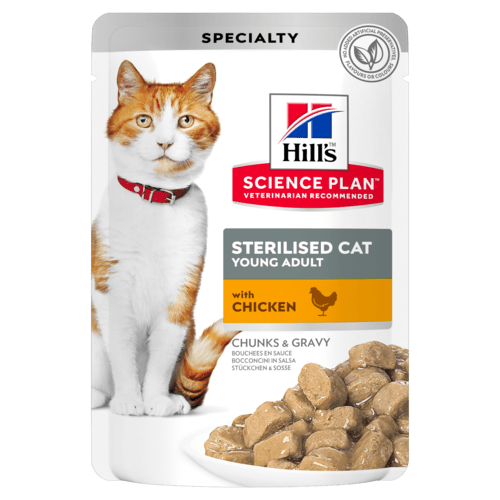 паучи для стерилизованных кошек "hill's science plan sterilised cat" (хиллс) с курицей
