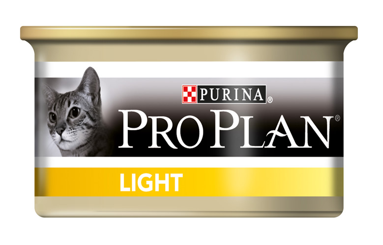 консервы для взрослых кошек с избыточным весом "pro plan light" с индейкой