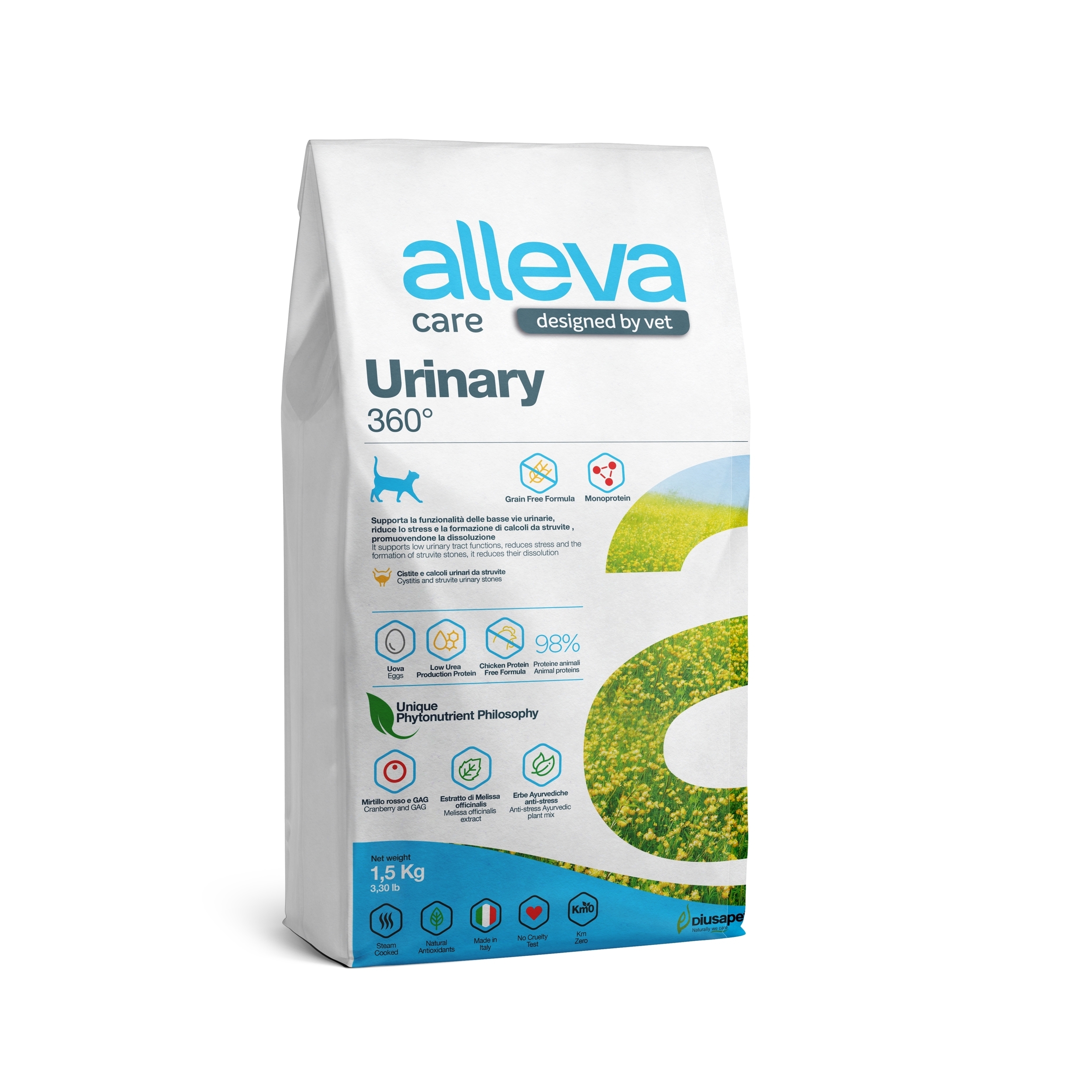 корм для кошек "alleva care urinary 360°" (аллева кэр уринари 360°) для поддержания здоровья мочевыводящих путей