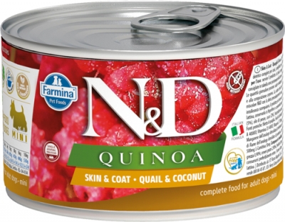 фармина n&d quinoa кон.д/собак мелких пород перепел с кокосом
