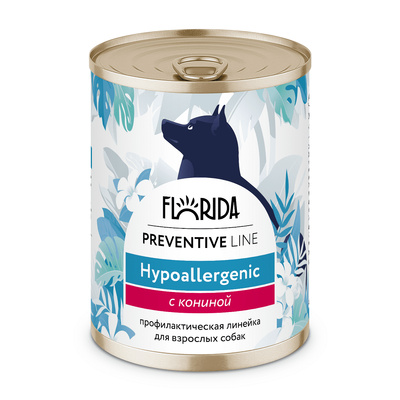 florida preventive line консервы hypoallergenic для собак "гипоалергенные" с кониной