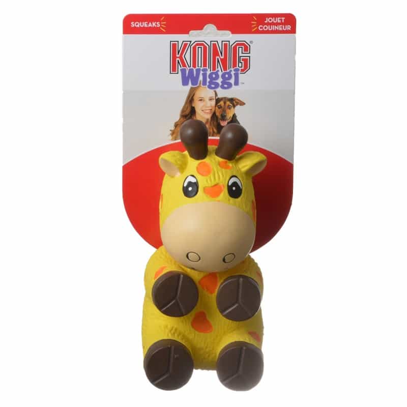 kong игрушка для собак wiggi жираф 22х12 см большой, латекс