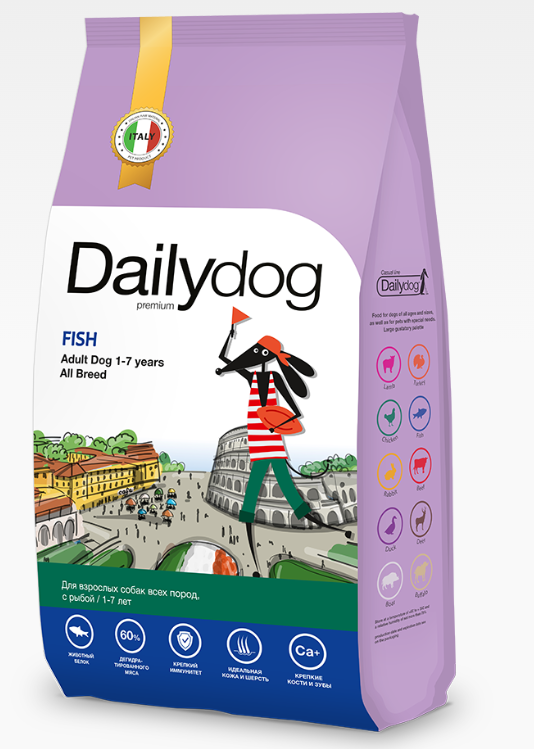 dailydog casual line adult all breed fish - корм для взрослых собак всех пород с рыбой