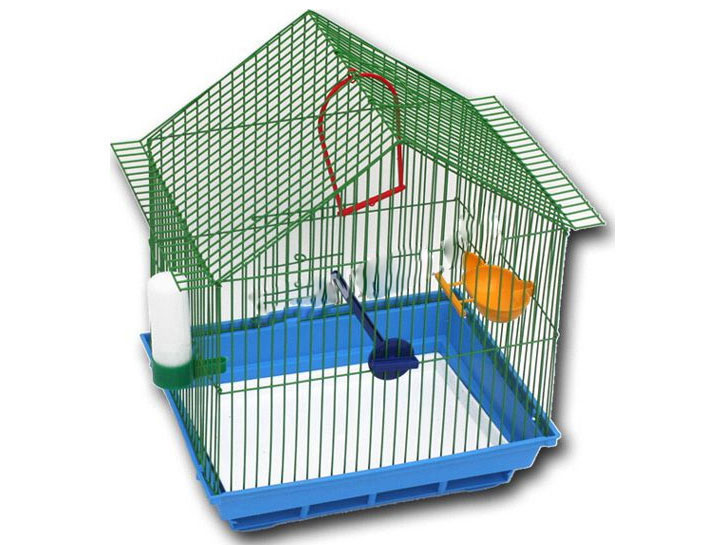 зоомарк 410 клетка для птиц малая домик (комплект) 35*28*43 см