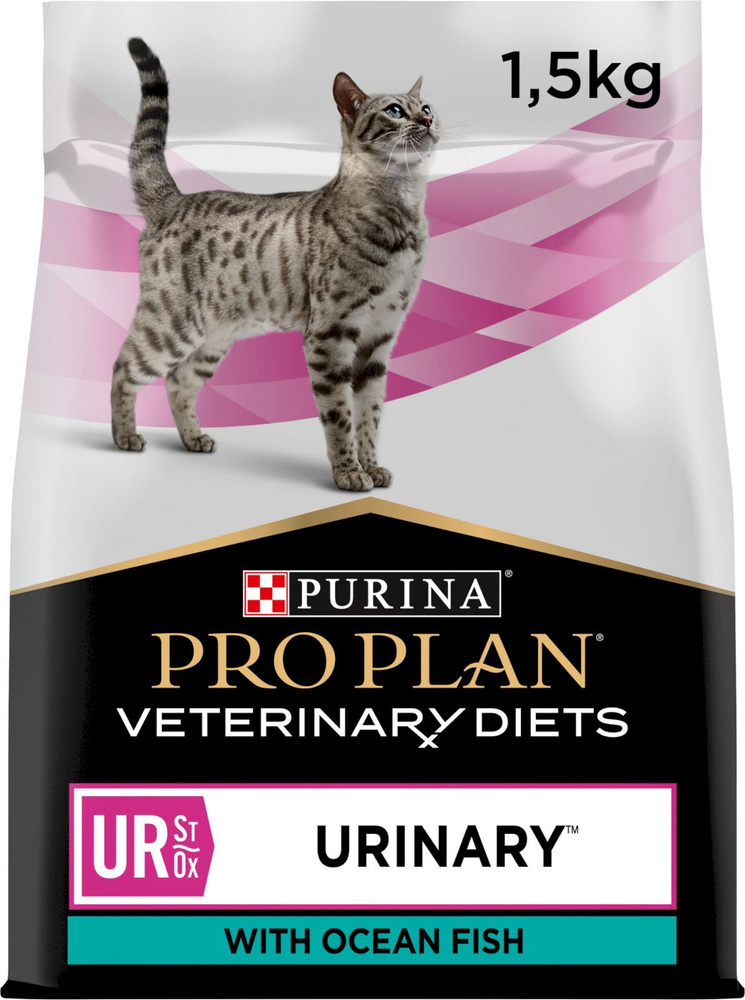 сухой корм для кошек с заболеваниями мкб "pro plan veterinary diets ur urinary" (проплан) с рыбой
