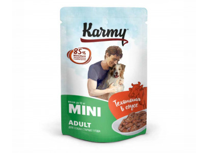 паучи "karmy mini adult" для собак телятина в соусе