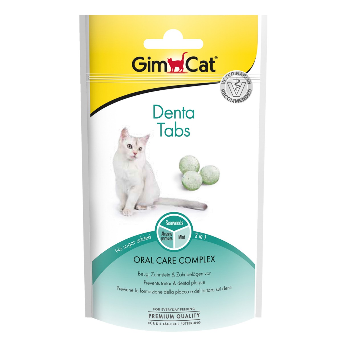 витамины для кошек "gimcat denta tabs" для очистки зубов 40 г