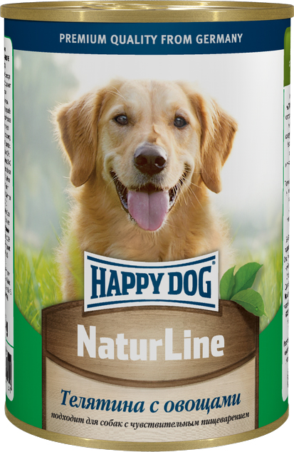 консервы для собак "happy dog" (хэппи дог) с телятиной и овощами