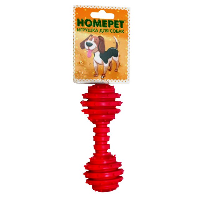 игрушка для собак "homepet dental" гантель с колокольчиком 12см