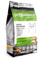 сухой корм для кошек "probalance sensetive" (пробаланс) с курицей и рисом