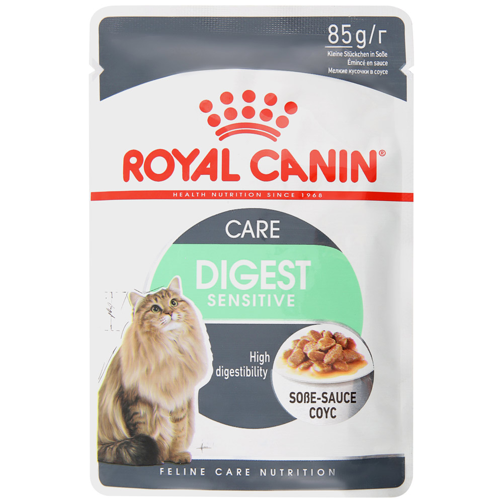 паучи для кошек с чувствительным пищеварением "royal canin digest sensitive" (роял канин) в соусе