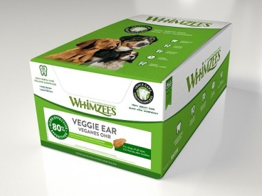 whimzees вегетарианское ухо для собак 18 см 18 шт в дисплее