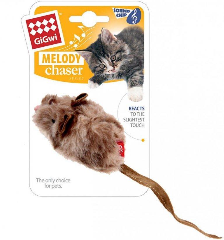 игрушка для кошек 75377 "gigwi" мышка с электронным чипом