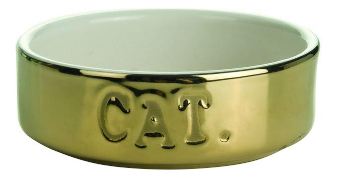 beeztees 651462 миска для кошек керамическая золотая 200мл*11,5*4см
