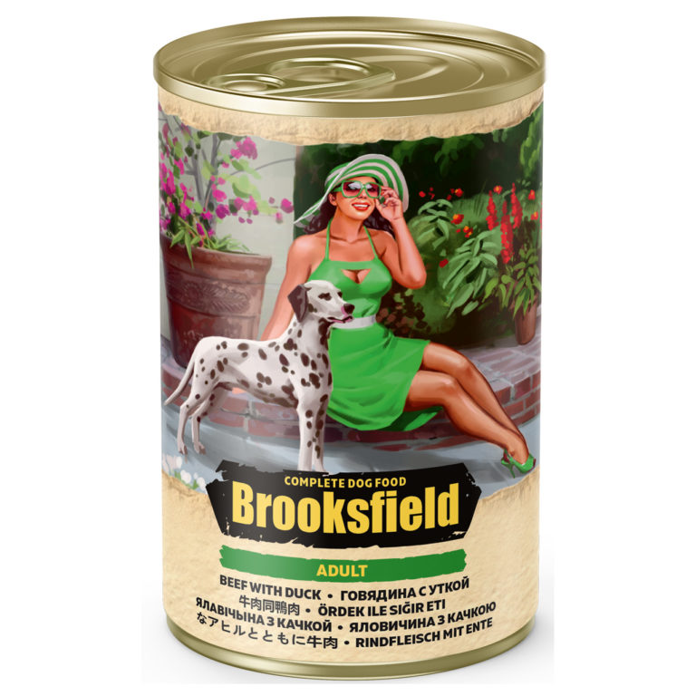 консервы для собак brooksfield (бруксфилд) с говядиной и уткой