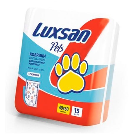 luxsan 3.46.015.2 pets коврики впитывающие для домашних животных 40*60см*15шт