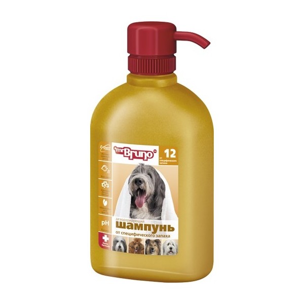 шампунь "mr. bruno №12 дезодорирующий" (мр.бруно) от специфического запаха для собак, 350 мл