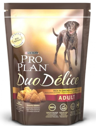 сухой корм для собак средних и крупных пород "pro plan duo delice" (проплан) с курицей и рисом