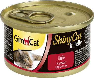 gimcat shinycat консервы для кошек из цыпленка 70 г