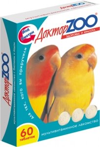 витамины для птиц "доктор zoo здоровье и красота", 60 таб.