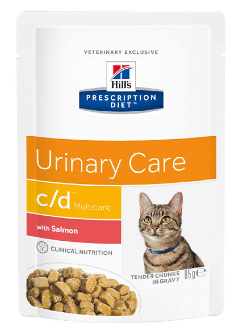 паучи для кошек "hill's prescription diet feline c/d multicare minced with salmon" (хиллс профилактика мкб струвиты) с лососем