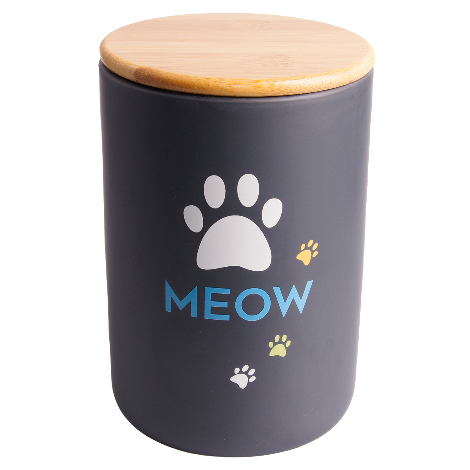 бокс керамический для хранения корма для кошек "mr.kranch meow", 1900 мл (черный)