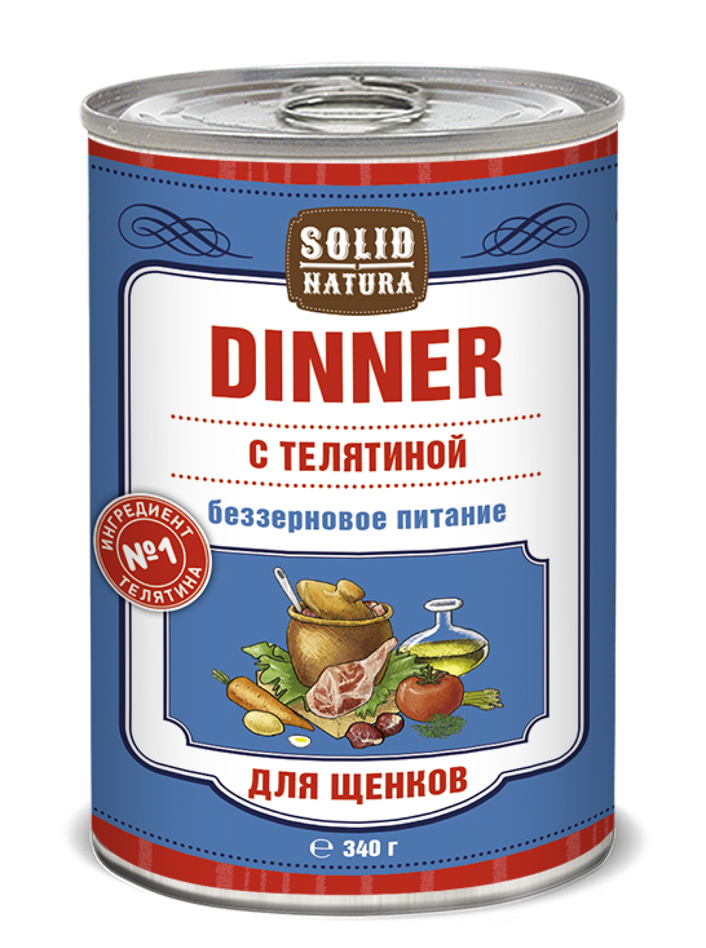 solid natura dinner телятина влажный корм для щенков