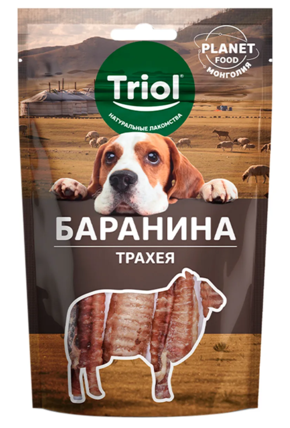 лакомство для собак "triol planet food" (триол) трахея баранья (30 г)