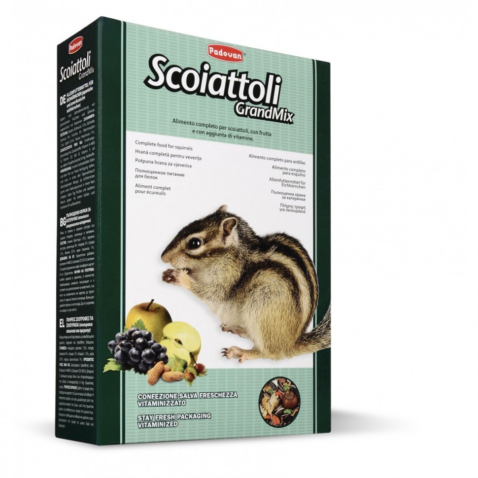 корм для белок и бурундуков "padovan grandmix scoiattoli" (падован)