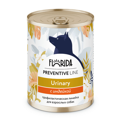 florida preventive line консервы urinary для собак "профилактика образования мочевых камней" с индейкой