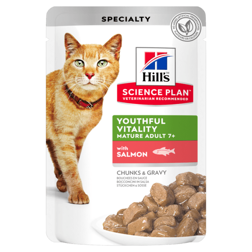 паучи для пожилых кошек "hills youthful vitality" (хиллс) с лососем