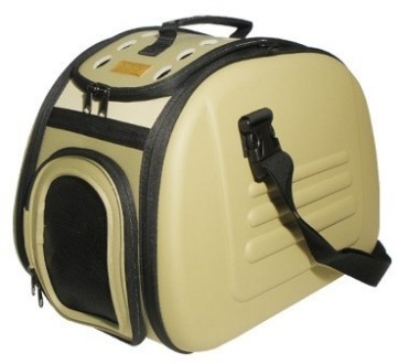 ibiyaya складная сумка-переноска для собак и кошек до 6 кг бежевая