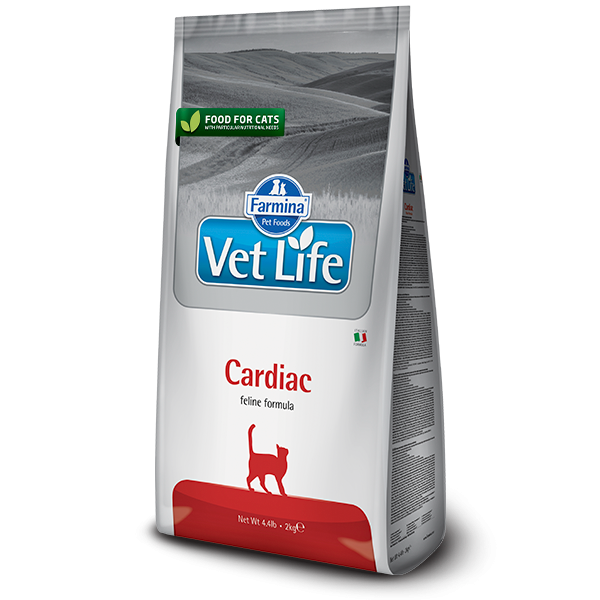 сухой диетический корм для кошек "farmina vet life cardiac" (фармина) при хронической сердечной недостаточности