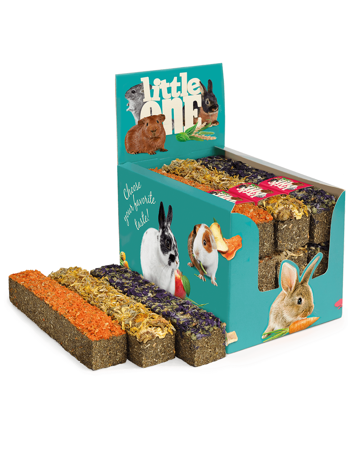 лакомство для грызунов "little one" (литл ван) палочка из луговых трав с топпингом (ассорти), 85 г