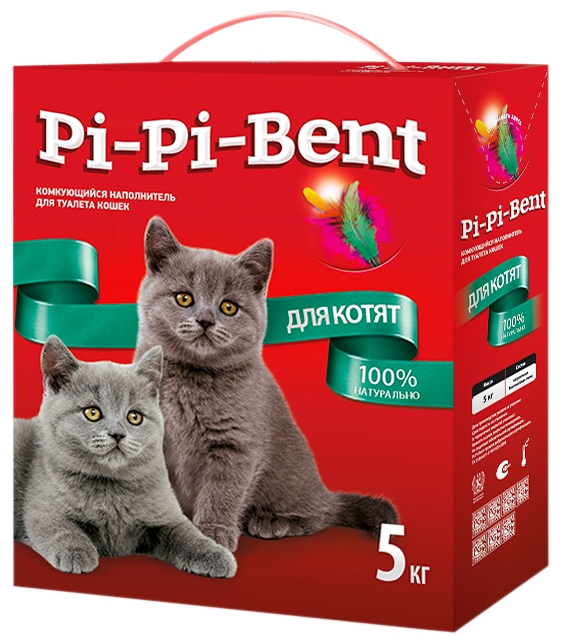 pi-pi-bent 00076 наполнитель для котят комкующийся 5кг