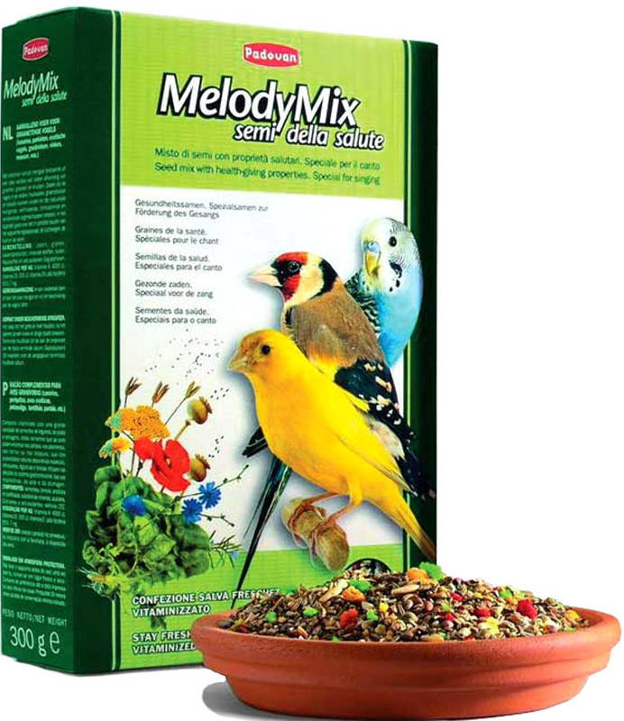 корм дополнительный для декоративных птиц "padovan melodymix" (падован) для пения