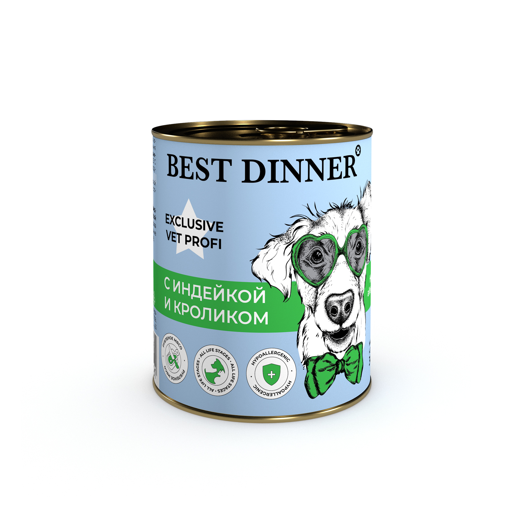 консервы для собак "best dinner exclusive vet profi hypoallergenic" (бест диннер) индейка и кролик