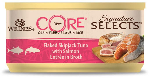 консервы для кошек "wellness core signature selects" из тунца с лососем в виде кусочков в бульоне (79 г)